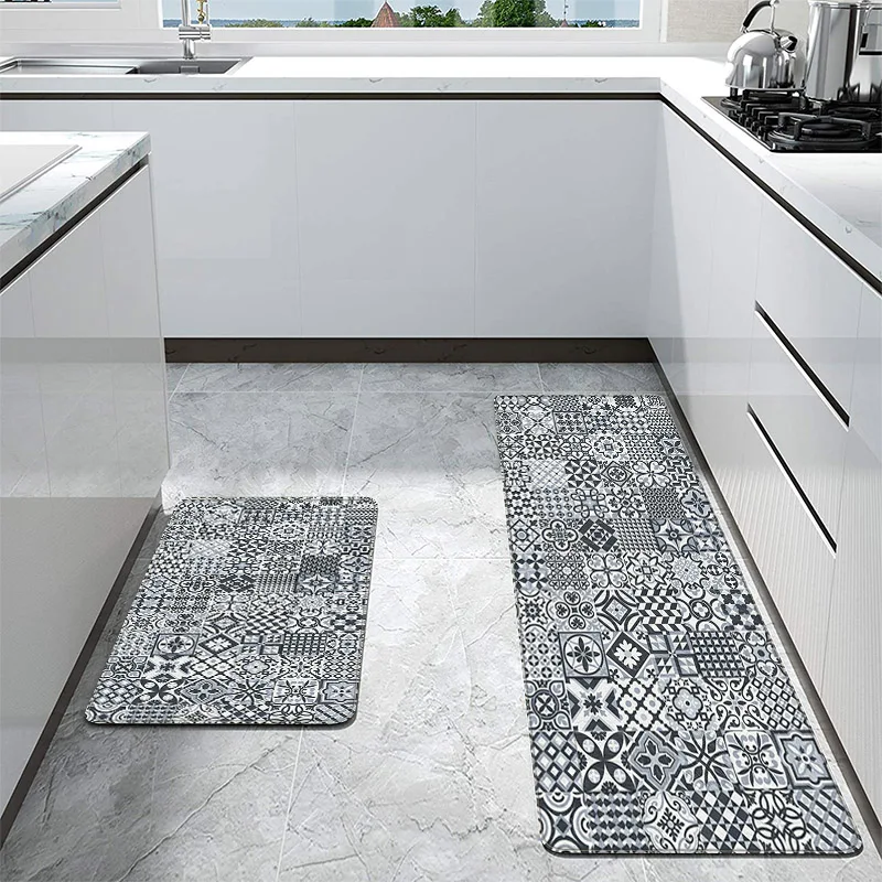 

Boho Pattern Mandala Kitchen Rug Felt Material Rectangle Anti-slip Carpet for Bedroom Home Entrance Doormat for Kitchen Tapis
