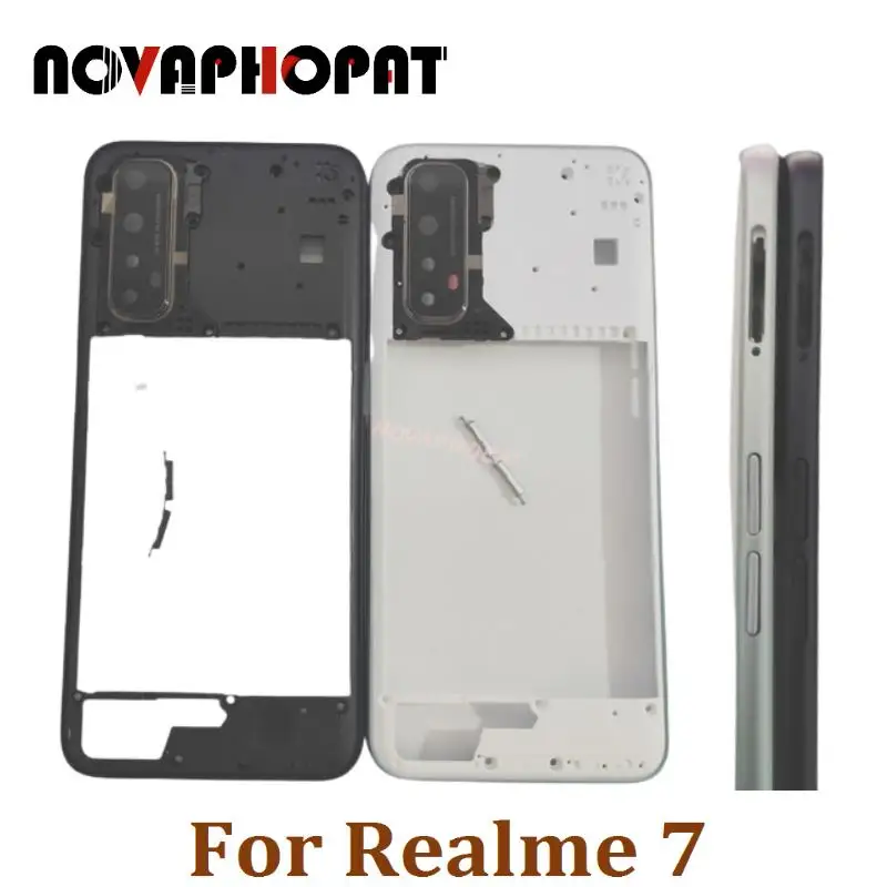 

10 шт. Novaphopat для Oppo Realme 7 RMX2151 4G средняя рамка чехол с боковой кнопкой держатель для объектива камеры