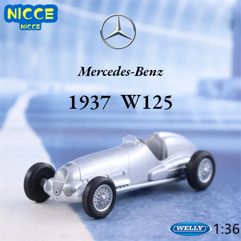 

WELLY 1:36 1937 Mercedes Benz W125 Sports Car Simulation Diecast Car Metal Alloy Model Car Children's Toys Collection Gifts B788