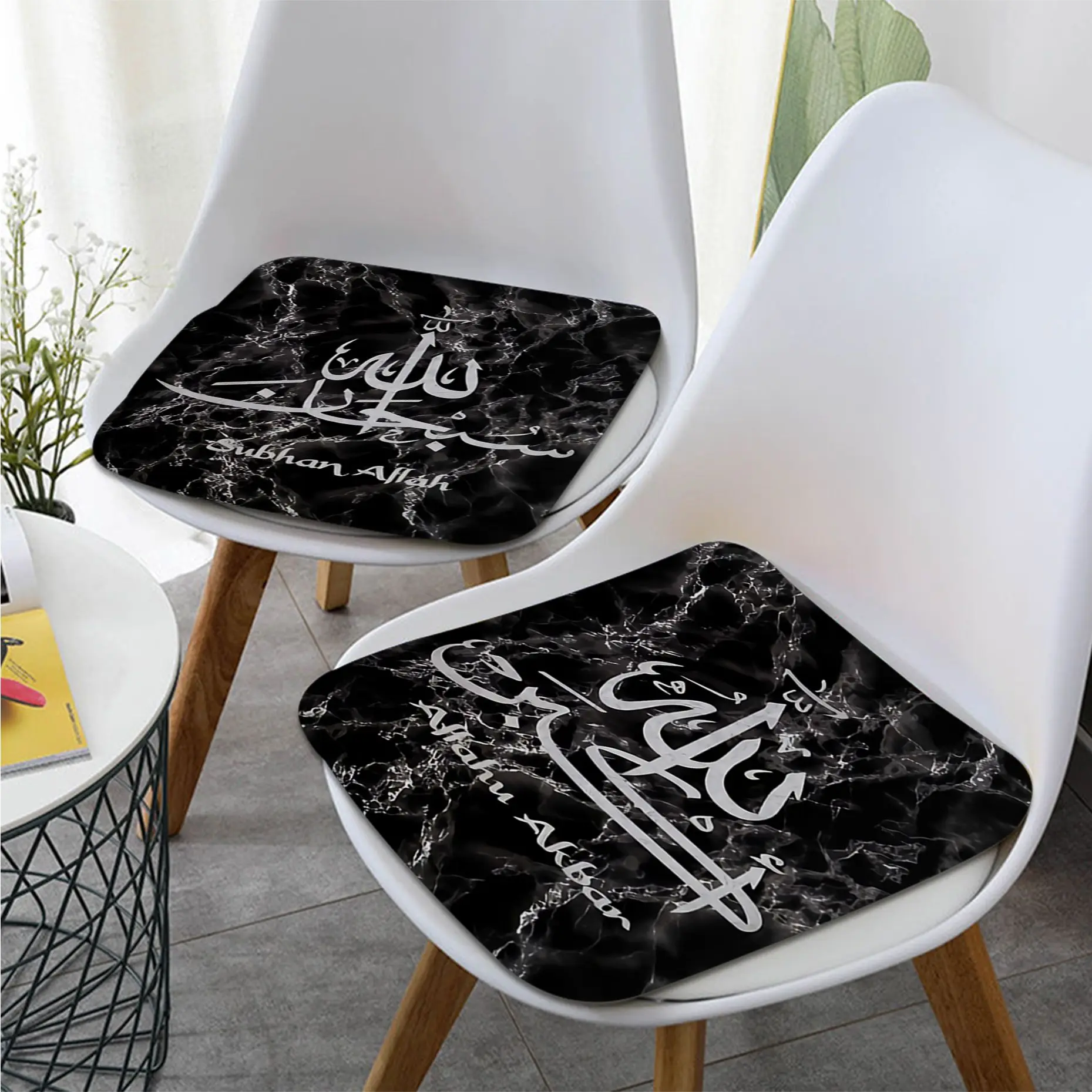 

Arabic Calligraphy Islamic Nordic Printing Stool Pad Patio Home Kitchen Office Chair Seat Cushion Pads Seat 40x40cm Sofa Cushion
