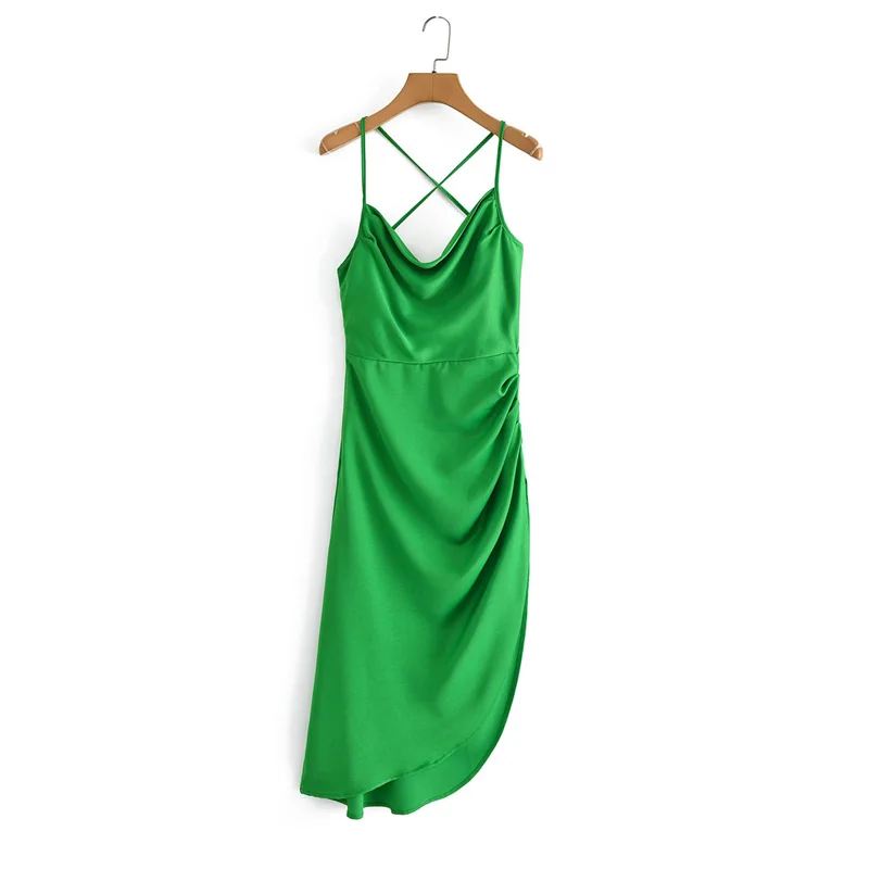 

Sexy Swing Neck Open Back Sleeveless Drawstring Hollow Out Split Sexy Maxi Prom Dress 2022 Summer Women'S Party Y2k Gown