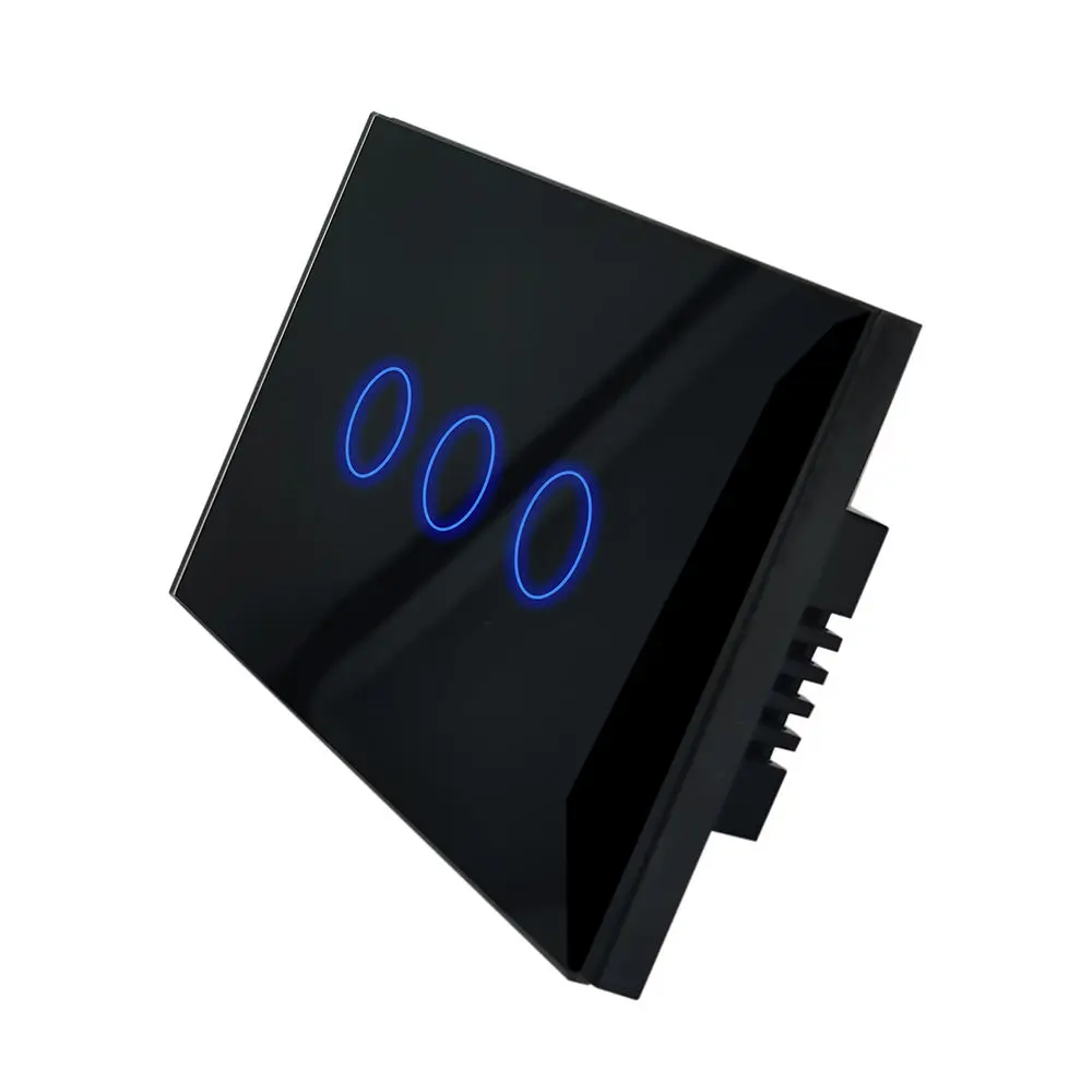 

Настенный выключатель Tuya Smart Life, Wi-Fi, со стеклянной панелью, сенсорный, стандарта США, 120 мм * 72 мм, 110 В переменного тока, 220 В, датчик без нейтрального провода