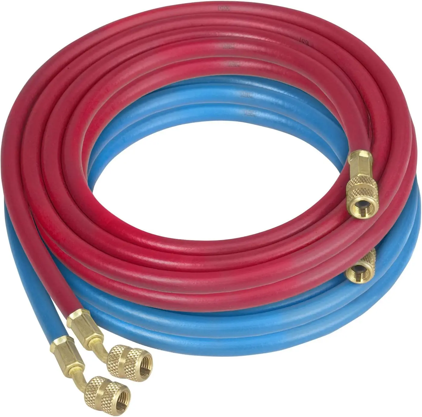 

Enviro-Guard Hose Set with 1/4" Fittings - 20', Set of 2, Blue,Red