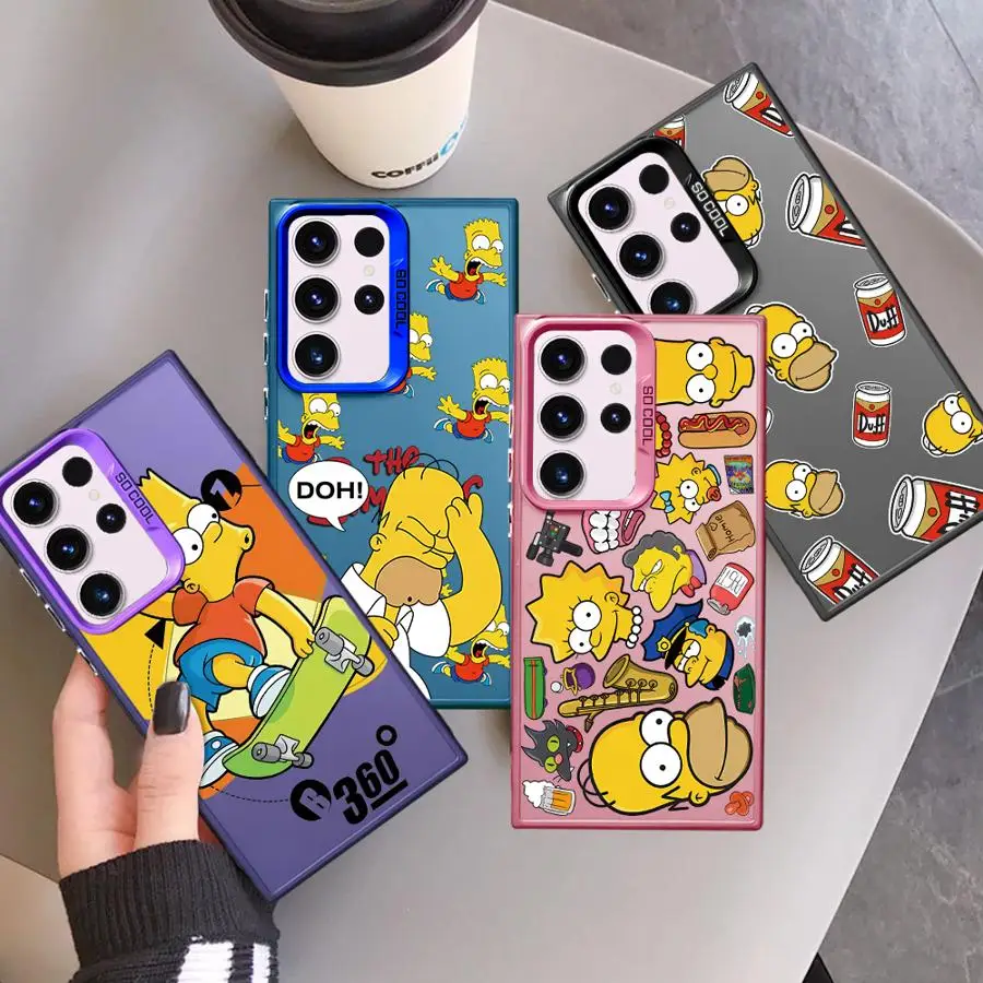 Семейный чехол SSimpsons для Samsung Galaxy S24 Ultra S21 FE S20 S23 Note 20 S22 Plus мягкий
