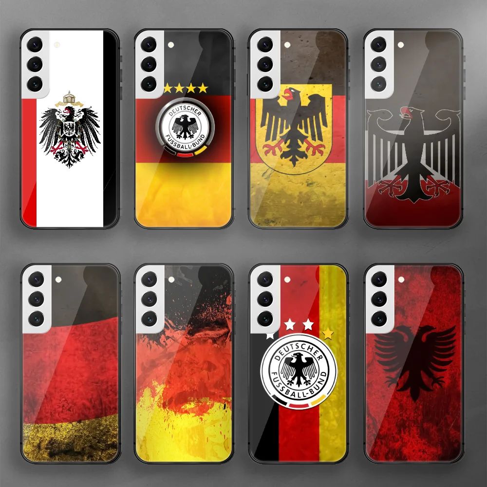 

German Flag Pattern Tempered Glass Phone Case Cover For Samsung Galaxy A S 9 12 13 20 21 22 32 33 Fe 5G Plus Ultra