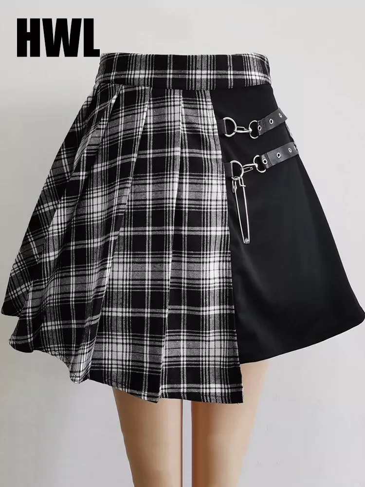 

Женская плиссированная юбка на цепочке, в готическом стиле