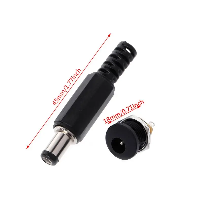 

5 шт. 5,5 мм x 2,1 мм штекер для разъема питания постоянного тока + 5 шт. винтовой замок с внутренней панелью S W3JD