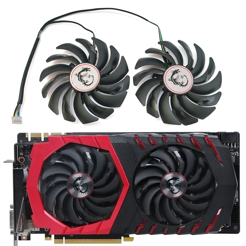 Новый 95 мм 4PIN PLD10010S12HH GTX 1080 1070 1060 вентилятор GPU для MSI RX470 480 570 580 Ti Вентилятор