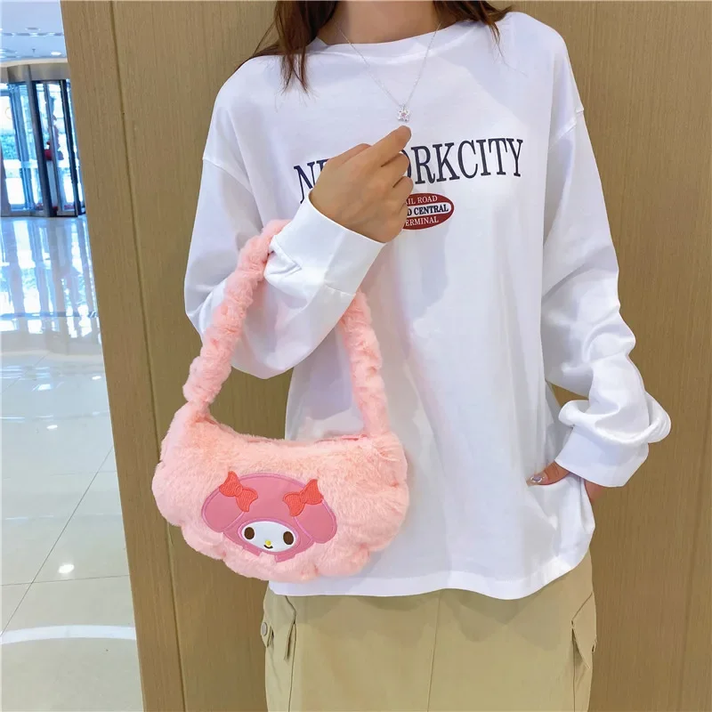 Sanrioed аниме рюкзак Hello Kitty Kuromi My Melody Cinnamoroll Pom Purin почтовый плюшевый мультяшный милая