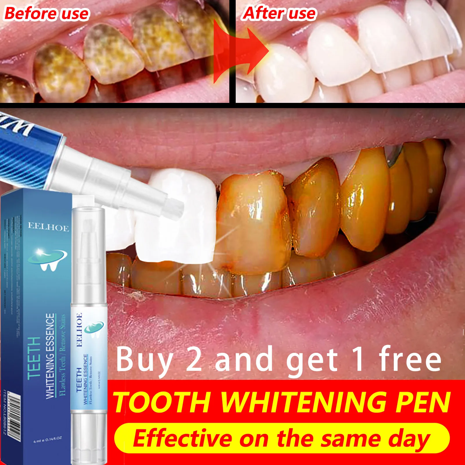New In Teeth Whitening Pen Whitener Bleach Essence Gel Remove Plaque Stains Instant Smile Tooth Cleaning Serum Kit Beauty Health