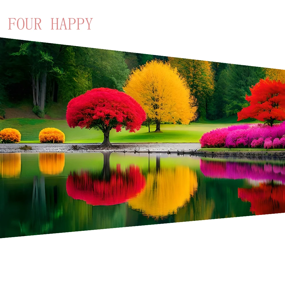 

5D DIY Large Diamond Painting, Cross Stitch, Wall Art, Tree, Full Round Drill, Embroidery for Home Decor, Cartoon Animal