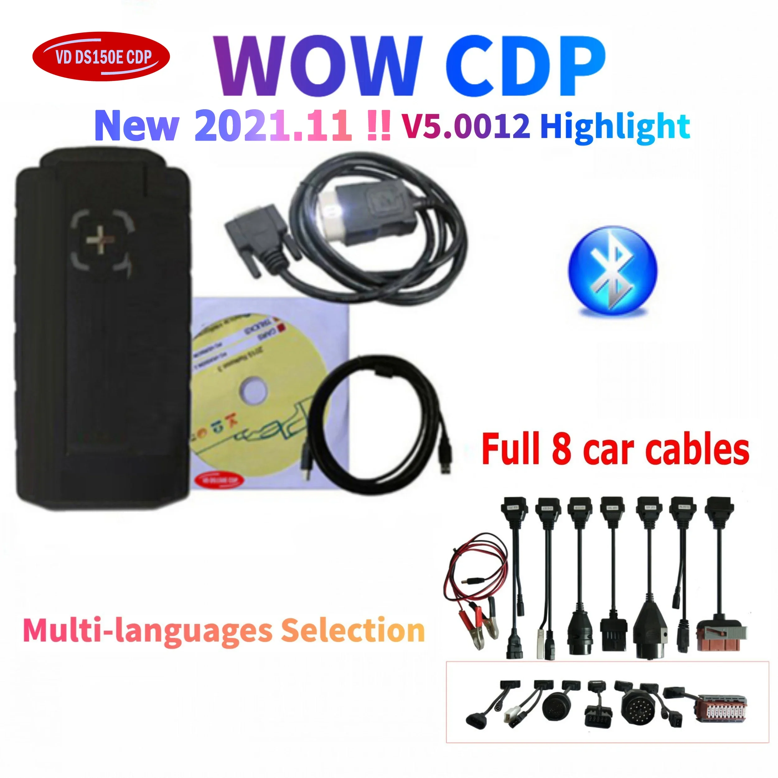 Новинка 2024 года! WOW CDP Vd Ds150e Cdp Pro Bluetooth V5.008/2021 11 генератор ключей на компакт-диске