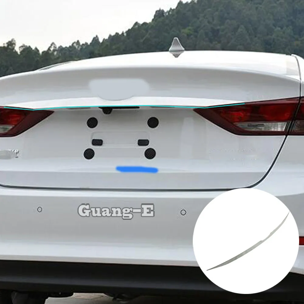 

Car Cover Stainless Steel Rear Door Trunk Tailgate Frame Plate Trim Stick For Hyundai Elantra Avante 2016 2017 2018 2019 2020