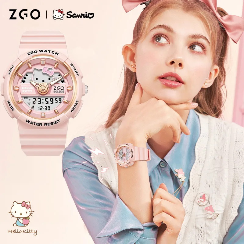 Sanrio Hello Kitty Watch Cinnamoroll Luminous Waterproof  Alarm Clock Sports Women Girls Electronic Watches