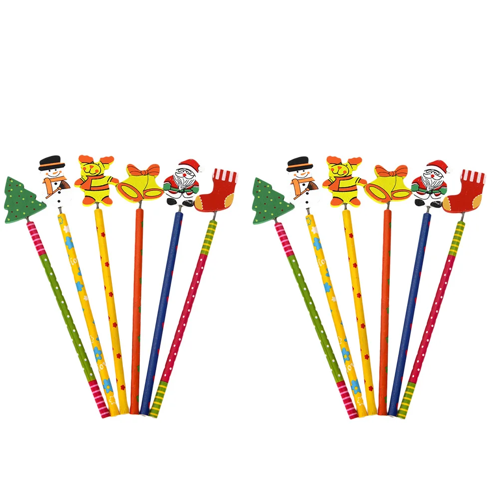 

24pcs Christmas Themed Adorable Chic Cartoon Creative Stationeries Pencils for Christmas Gift Boys Party