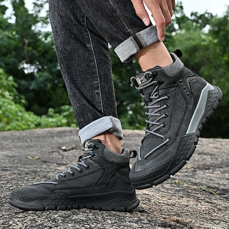 Стильная уличная походная обувь для мужчин качественные износостойкие