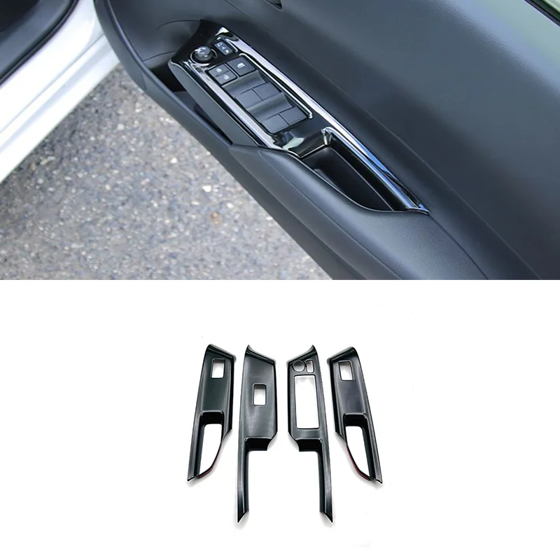 Фото RHD для Toyota AQUA MXP 2021 2022, ABS, черный, серебристый, кнопка подъема окна автомобиля, панель переключателя, накладка, аксессуары для интерьера №5