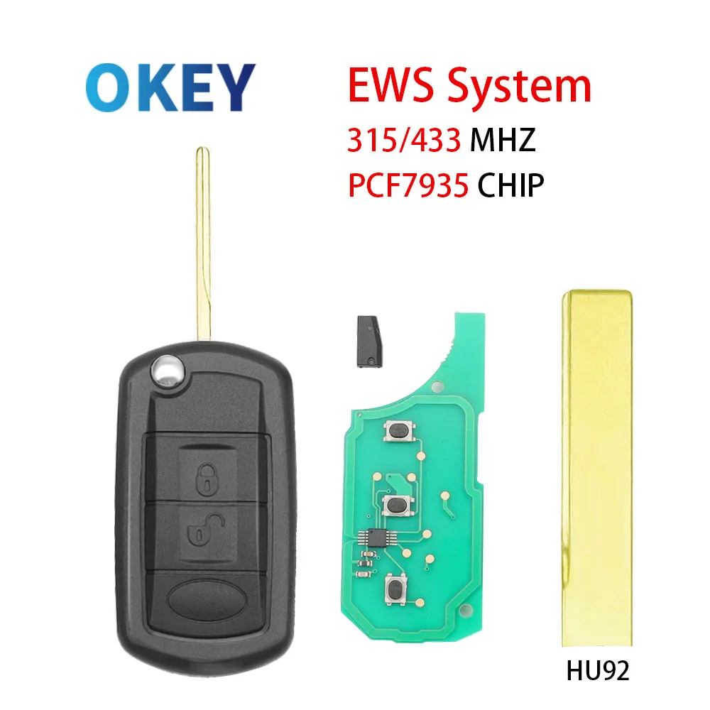 

Okey складной дистанционный автомобильный ключ EWS System HU92 Blade 315/433 МГц для LAND ROVER Range Rover Vogue 2006-2009 7935 Chip Flip Key
