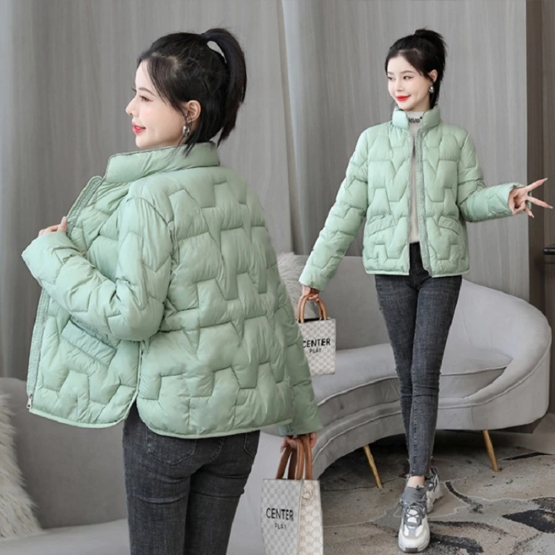 Women 2022 New Winter Clothes Korean Loose Small Padded Coat Female Light Cotton Jacket Short Relaxed Cotton Padded Jacket