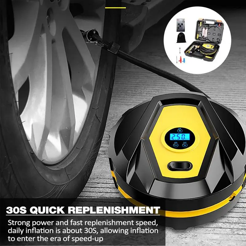 

Car Air Compressor LED Light Mini Portable Wireless Digital Electric Inflator Pump Inflatable For Auto Motorcycle Bicycle