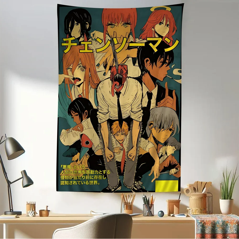 1 шт. аниме бензопила человек подвесной богемный гобелен Таро хиппи настенные