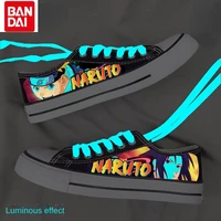 bandai 2022 japanese anime autumn childrens low top canvas shoes mens trendy casual luminous shoelace print womens flat shoes