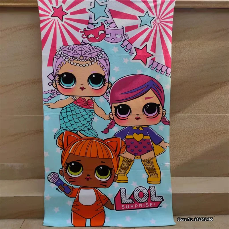 

Cute Cartoon Q Edition Doll Patterned Towel Baby and Children 3D Digital Printed Bathroom Absorbent Bath Towel