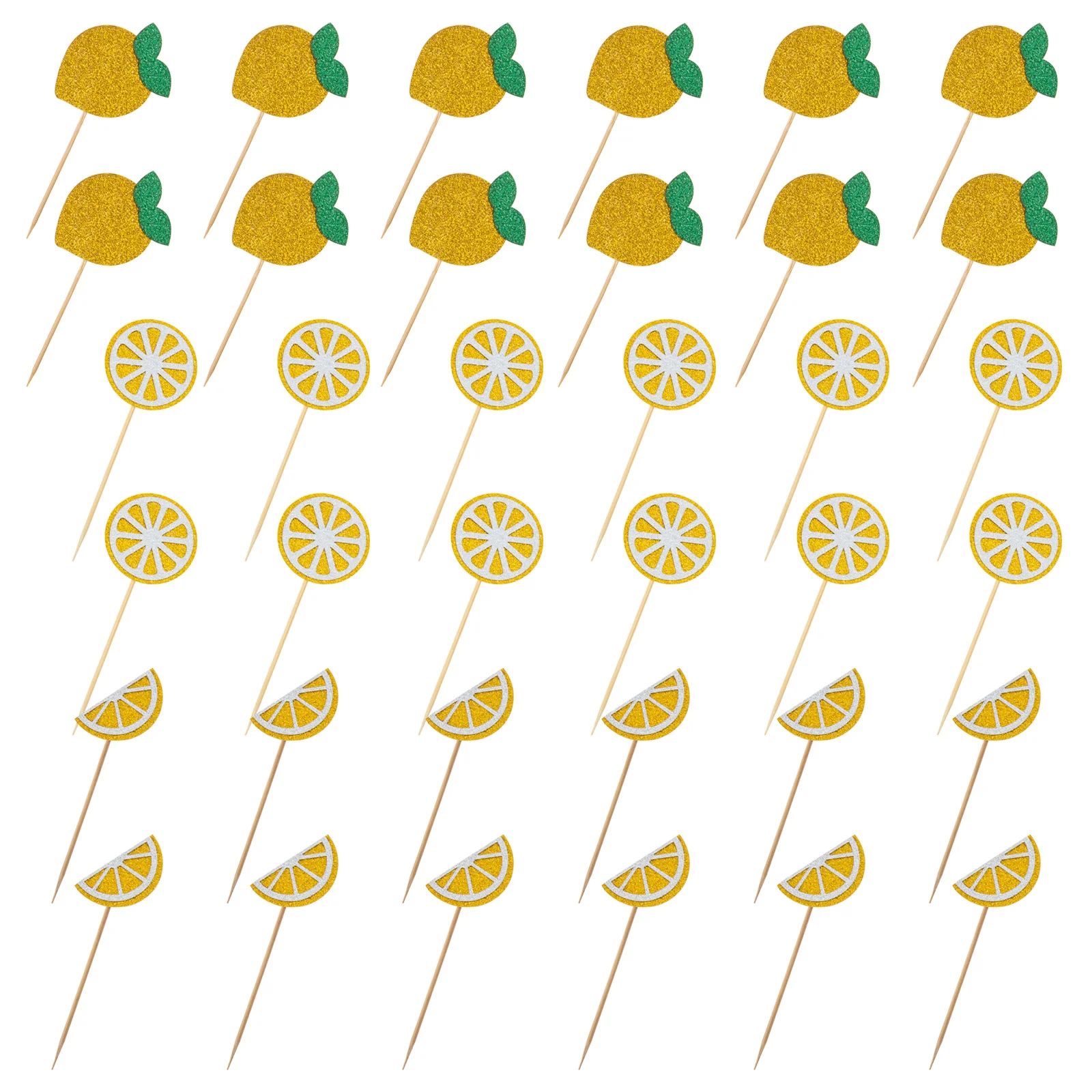 

Cupcake Cake Lemon Party Topper Toppers Dessert Summer Picks Supplies Fruits Fruit Decors Decor Insert Decoration Birthday