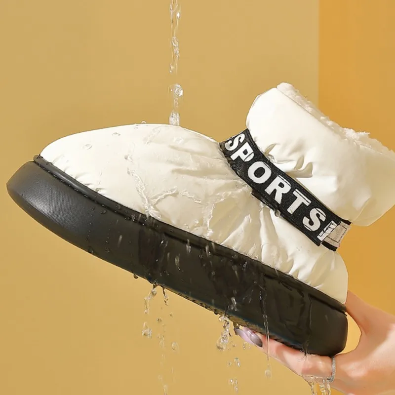 Зимние женские зимние ботинки на пуху водонепроницаемые теплые ботильоны с