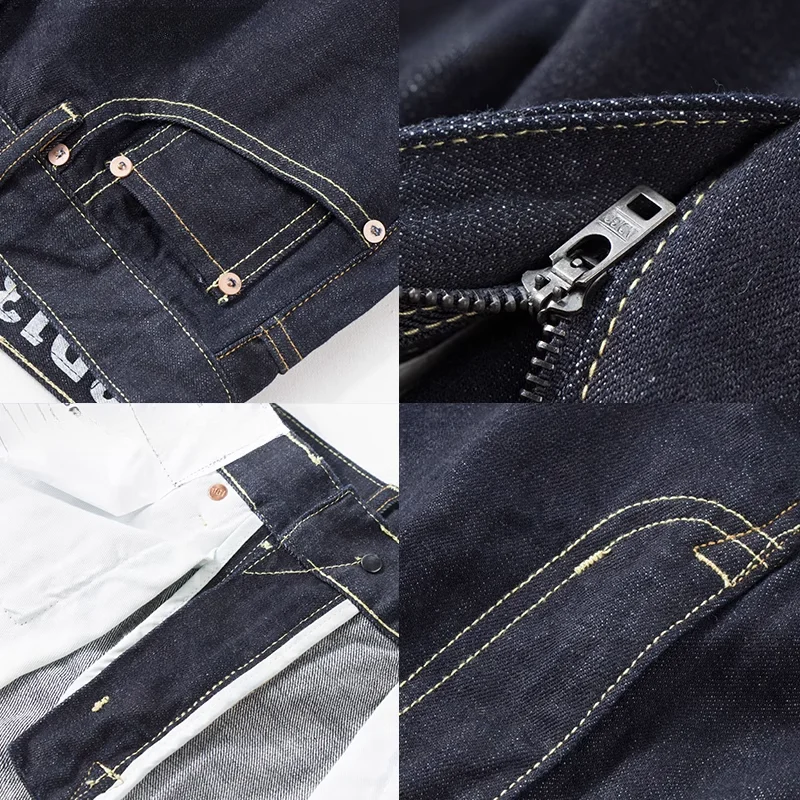 New Chi Er hundred match small straight loose casual pants trend original cow retro primary color jeans and trousers