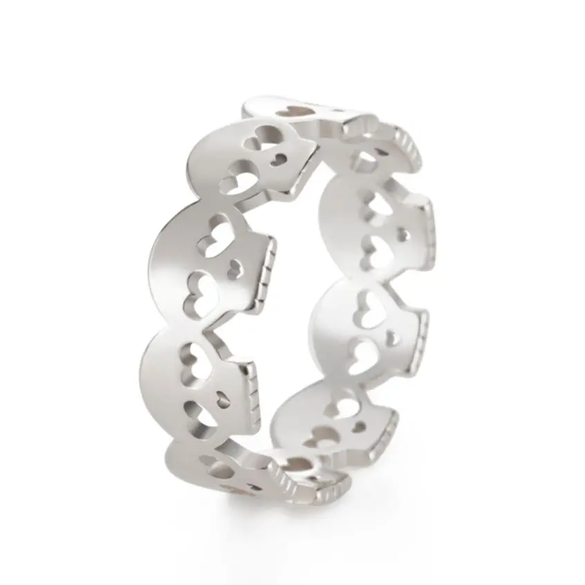 My Shape Панк Скелет черепа кольца для мужчин женщин сердце кольцо из нержавеющей