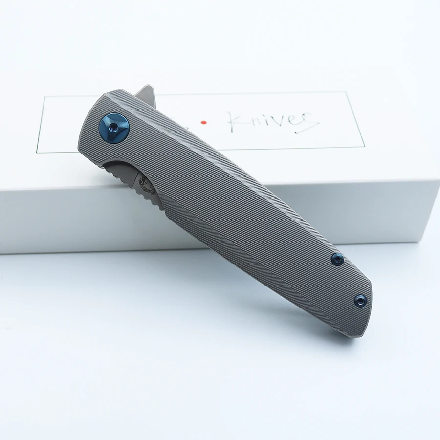 Smke Knives Custom Specter Flipper Pocket Folding Knife M390 Blade Titanium Handle Tactical Survival Camping |