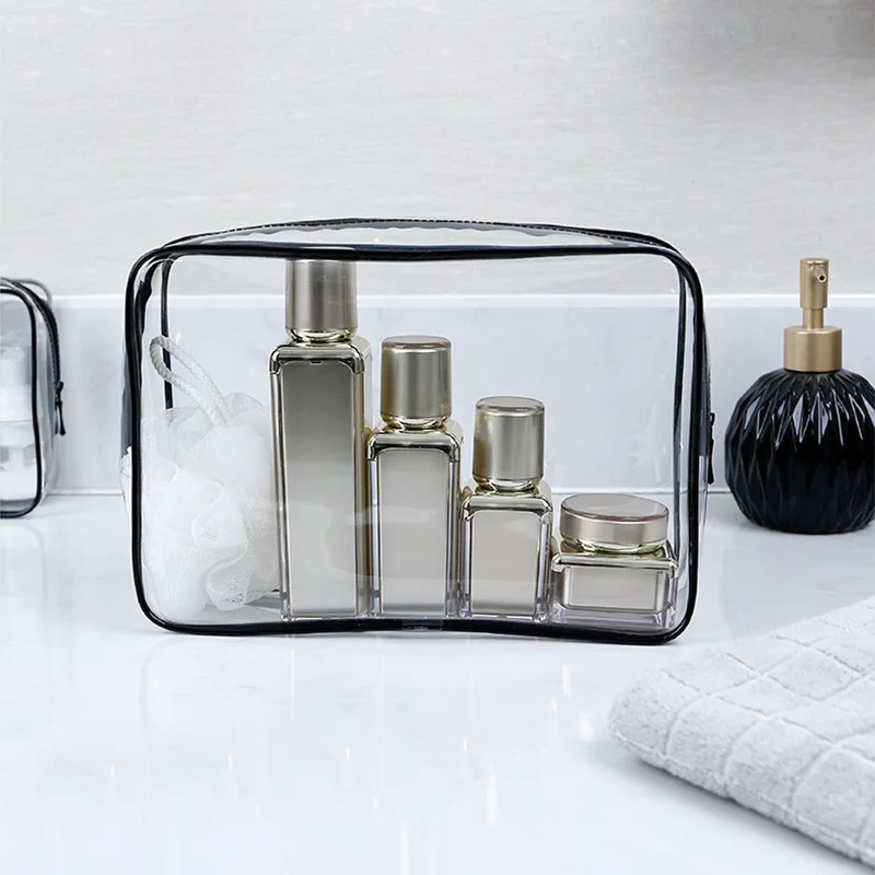 

Clear PVC Cosmetic Bag Portable Waterproof Travel Toiletry Bag Transparent Makeup Organizer Beauty Storage Pouch