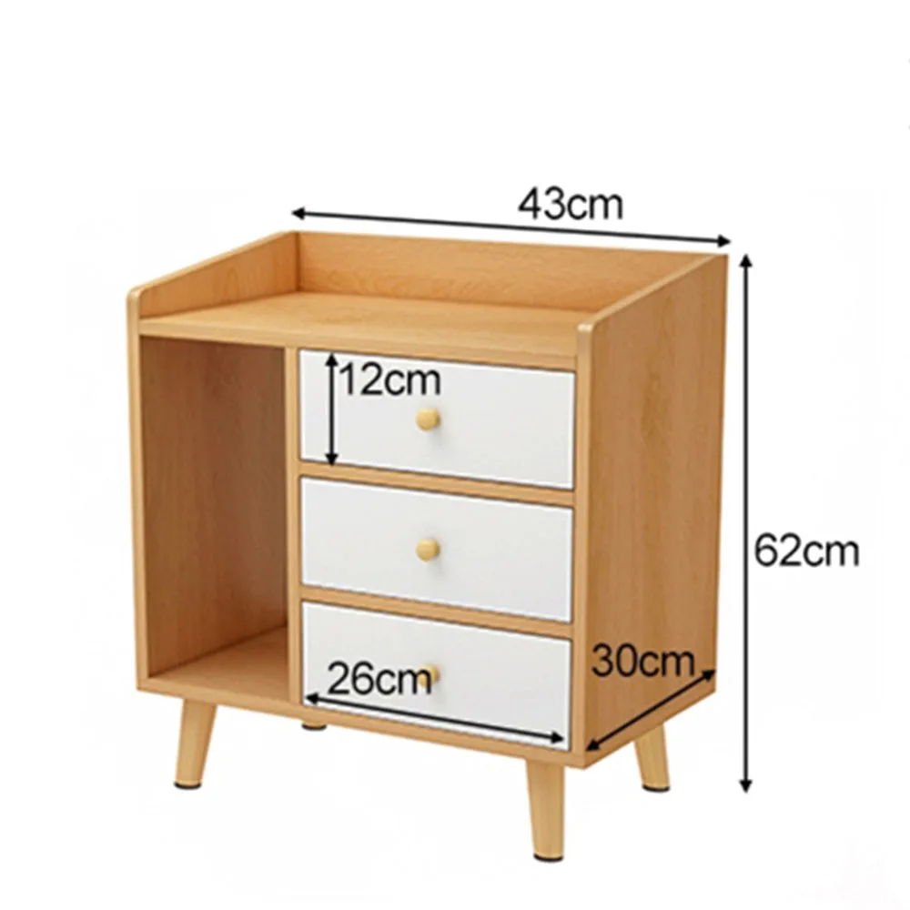 

Economical Multifunction 37/43cm Type Simple And Modern Bedside Table Solid Nightstands Wood Color Space Saving Furniture
