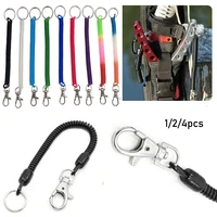 124pcs tactical retractable plastic phone spring elastic rope security gear tool for airsoft outdoor hiking camping anti lost
