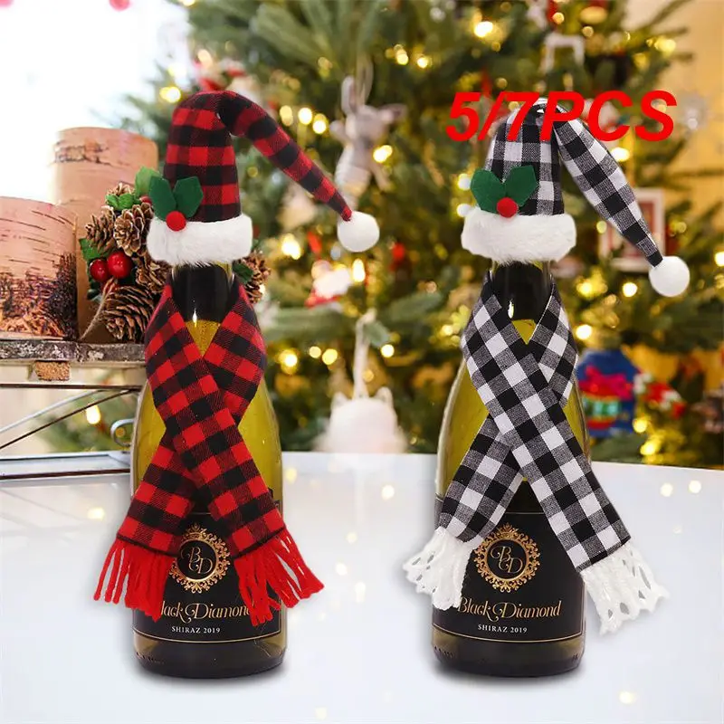 

5/7PCS Wool Wine Bottle Cover Two Colors Creative Design Decorative Wine Bottle High Quality Exquisite Workmanship W Fabric