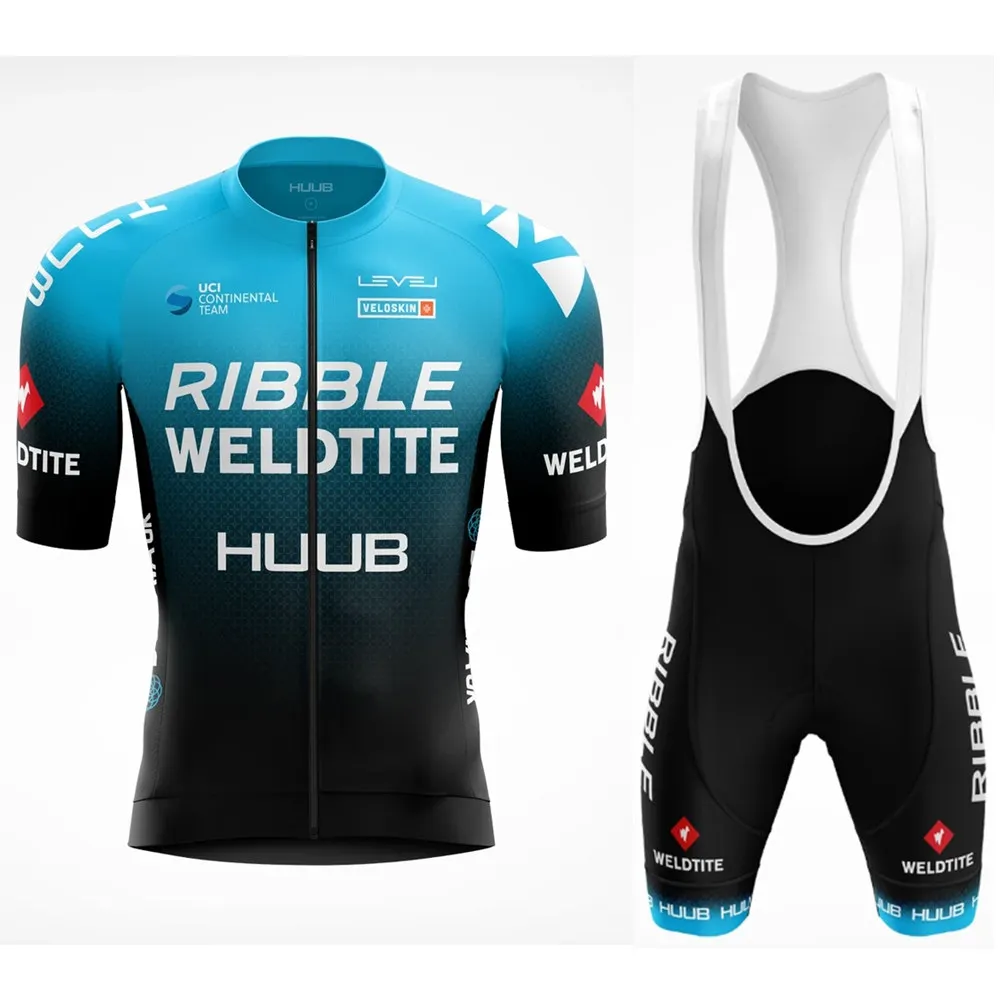 

2020 UK Pro Team HUUB Short Sleeve Jersey Ribble Weldtite men summer set ciclismo bicycle clothing bib gel shorts ropa de hombre