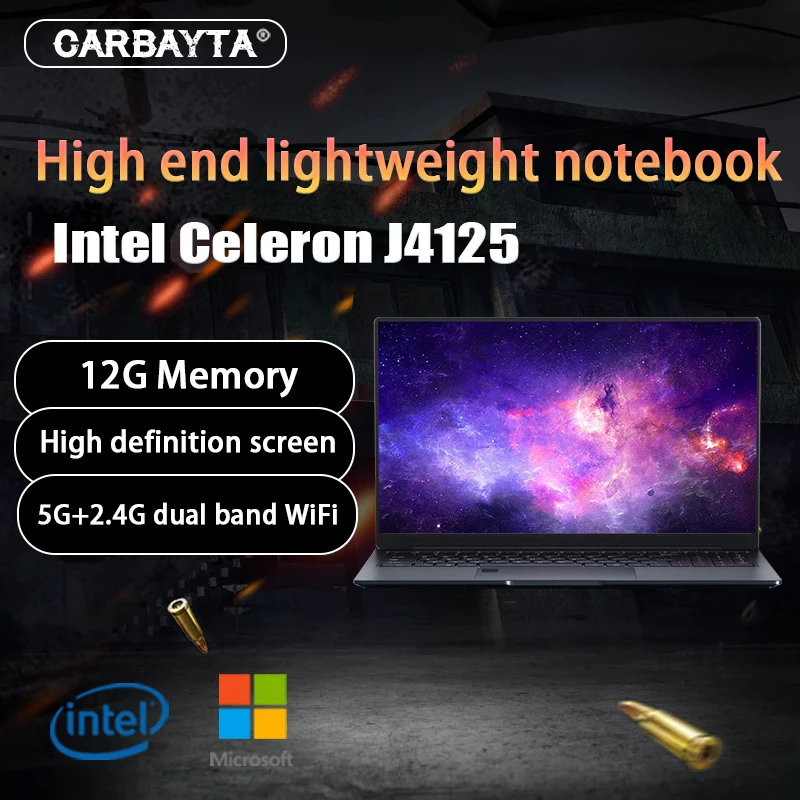 Win 11 Pro Intel Celeron J4125 15.6 Inch Windows11 Pro 1920*1080 Game Office Laptop 12GB RAM 512GB/1TB SSD Windows 10 NoteBook