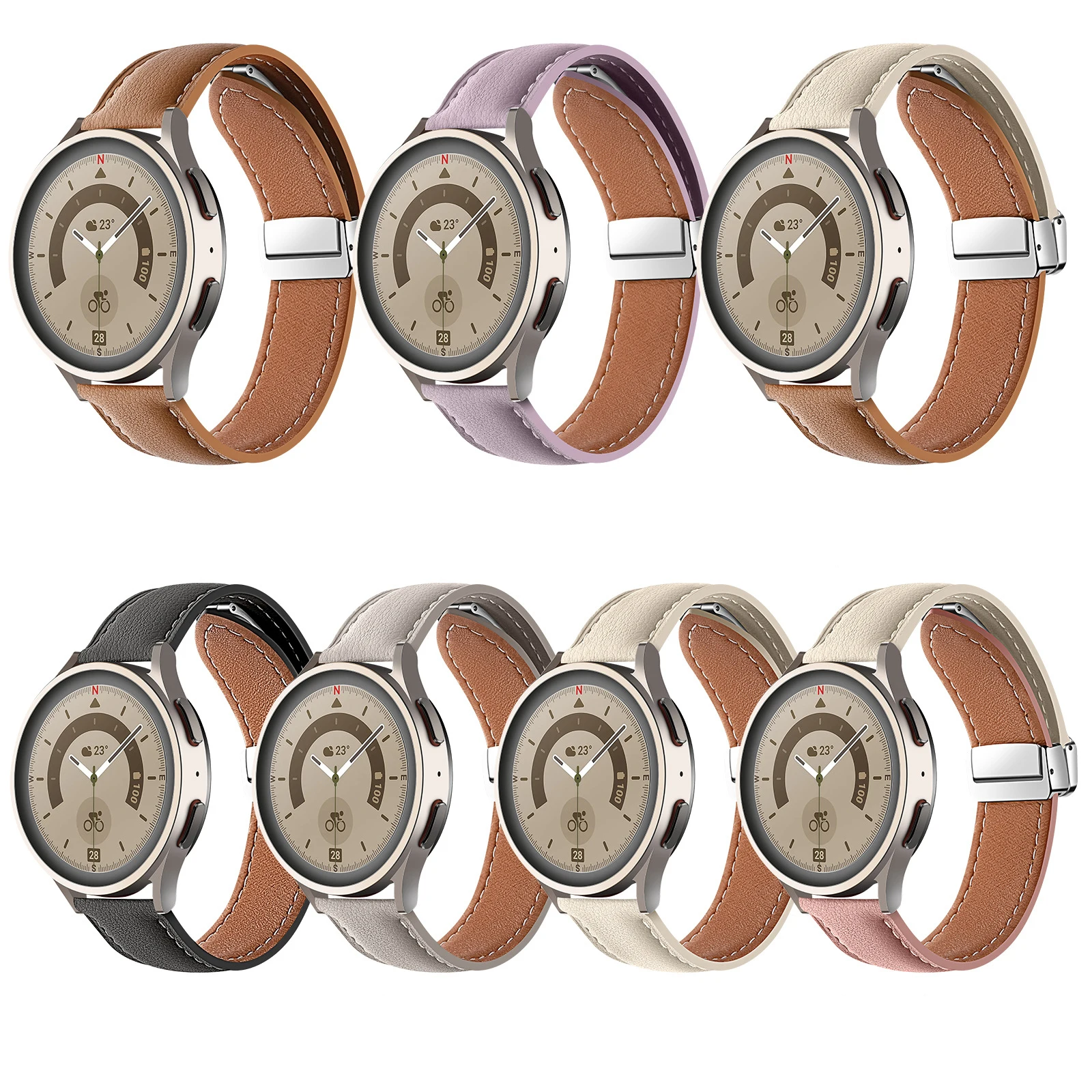 Genuine Leather Strap For Samsung Galaxy Watch 4 5 pro 40mm 44mm 45mm 42mm 46mm active 2 bracelet for Huawei GT2/3 pro band