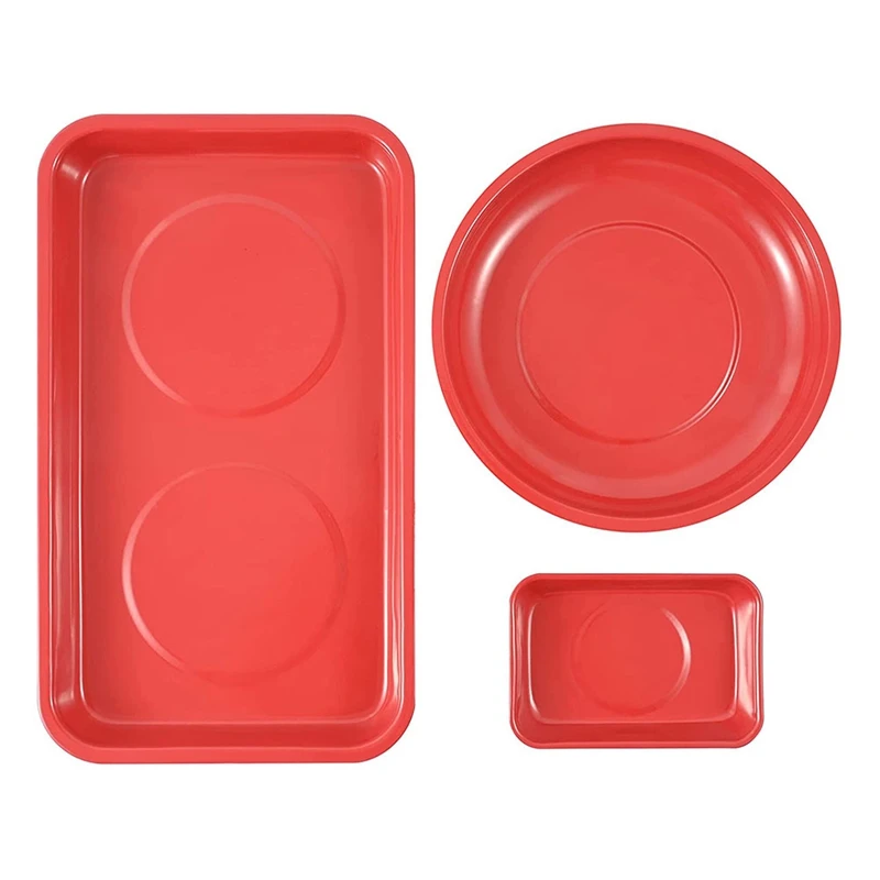 

3-Pcs Magnetic Tool Tray Set - Screws, Sockets, Bolts, Pins, Tools, Stay Vertical Magnetic Trays Tools Parts Tray Holder