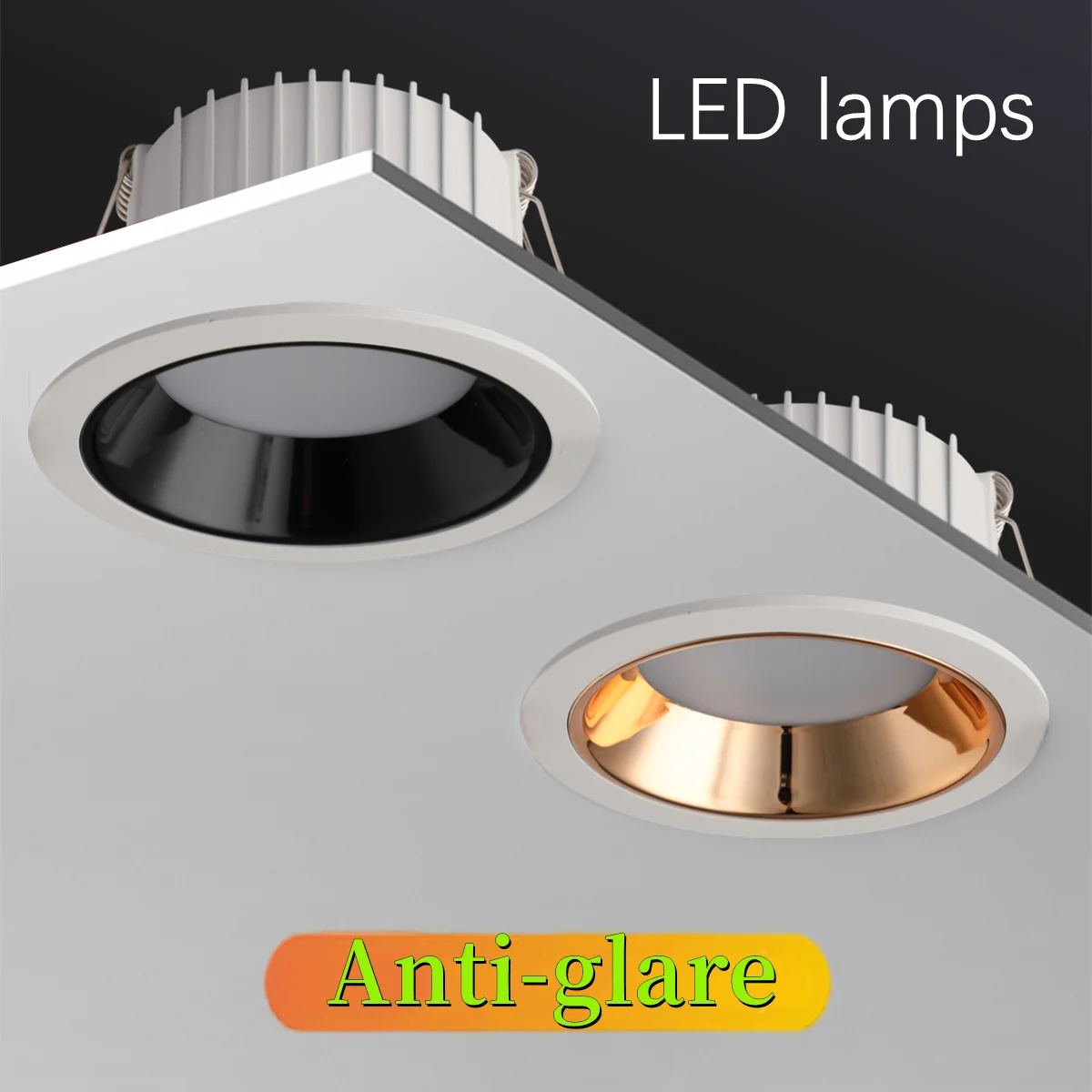 

Приглушаемый светодиодный потолочный светильник, Антибликовая черная/белая лампа, точечное освещение для спальни, кухни, светодиодный уто...