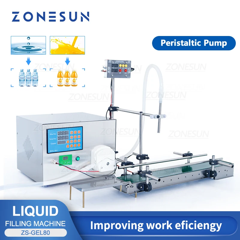 

ZONESUN Filling Machine Small Automatic Peristaltic Pump Perfume Liquid Packaging Essential Oil Ink Water Milk Production Line