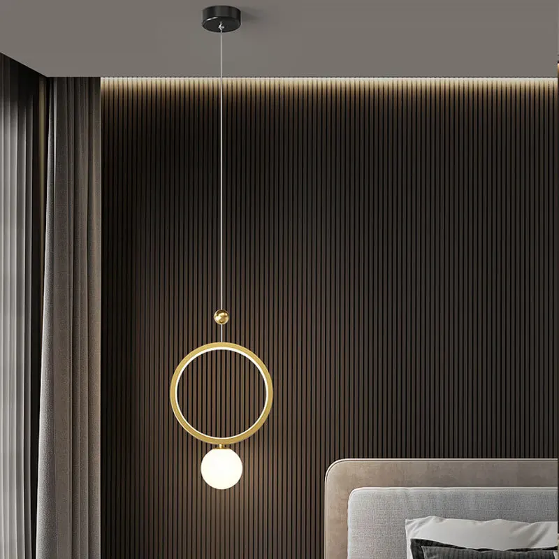 

Modern Simple Bedroom Bedside Chandelier Nordic Light Luxury Long Line Living Room Background Wall Hallway Small Pendant light