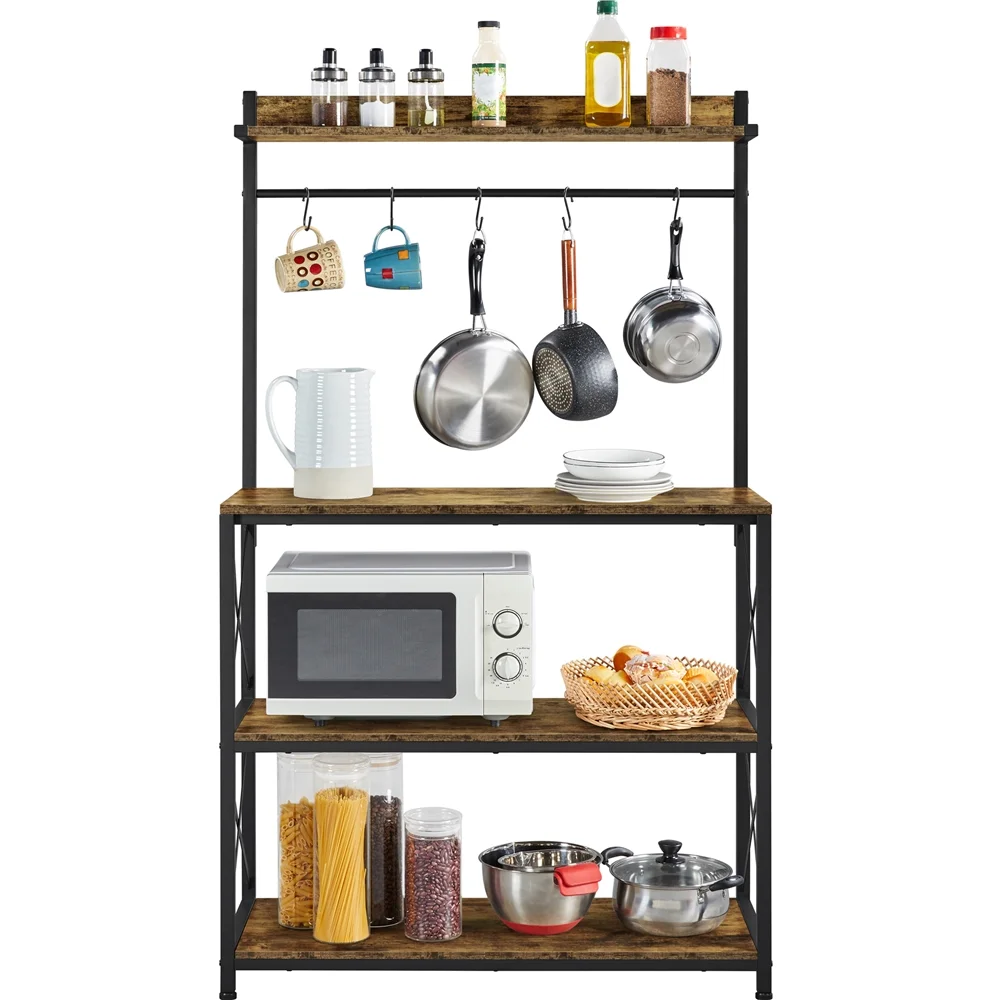 

Kitchen Baker's Rack Storage Shelf Microwave Oven Stand, Rustic Brown