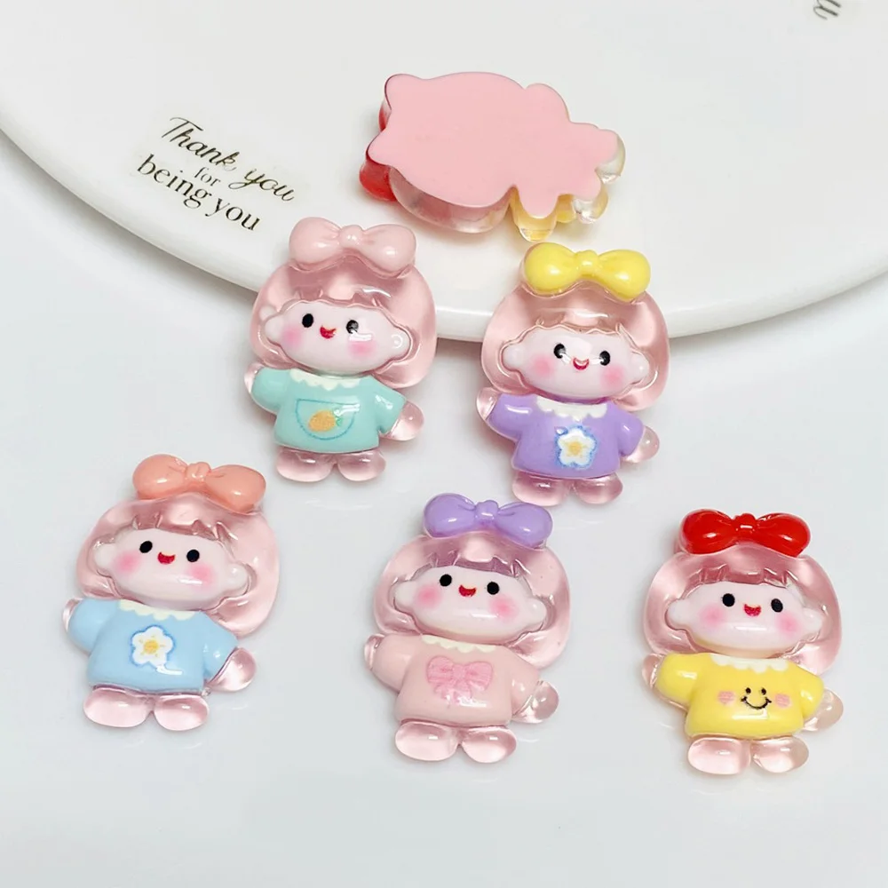 

10 шт., прозрачные кабошоны из смолы с плоской задней поверхностью