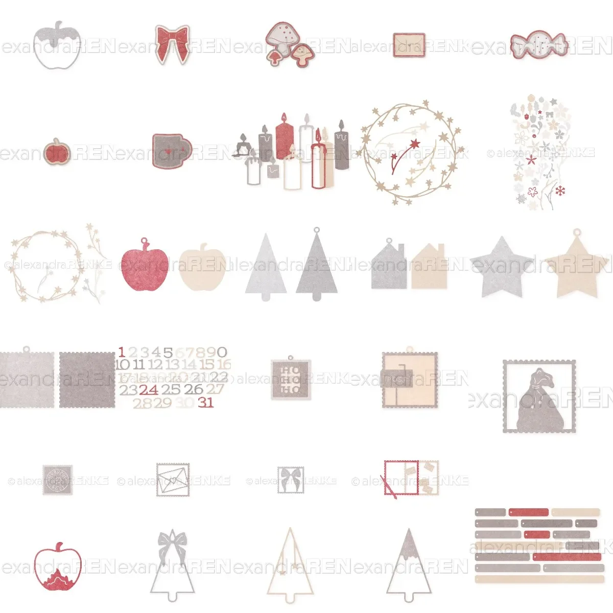 Новинка 2024 Рождественская елка в форме свечи металлические Вырубные штампы