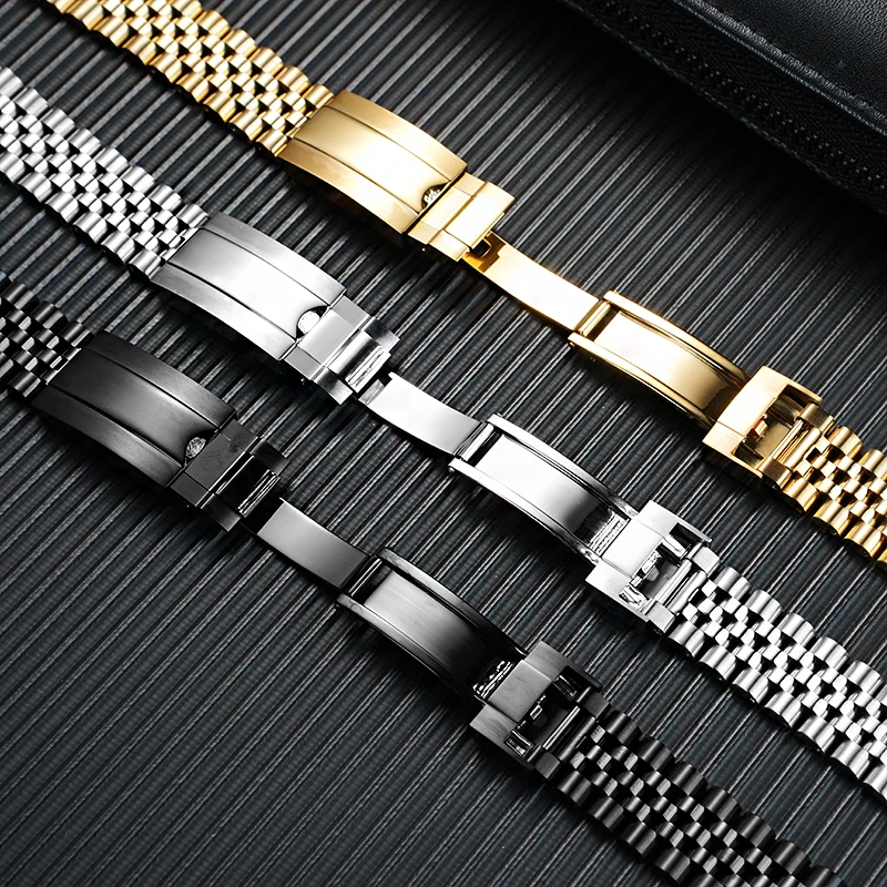 Фото Ремешок из нержавеющей стали 20 мм 22 мм для Tudor Black Bay 58, Rolex и Casio MDV106-107 -Jubilee, с плоскими/изогнутыми концами, для мужчин. №4