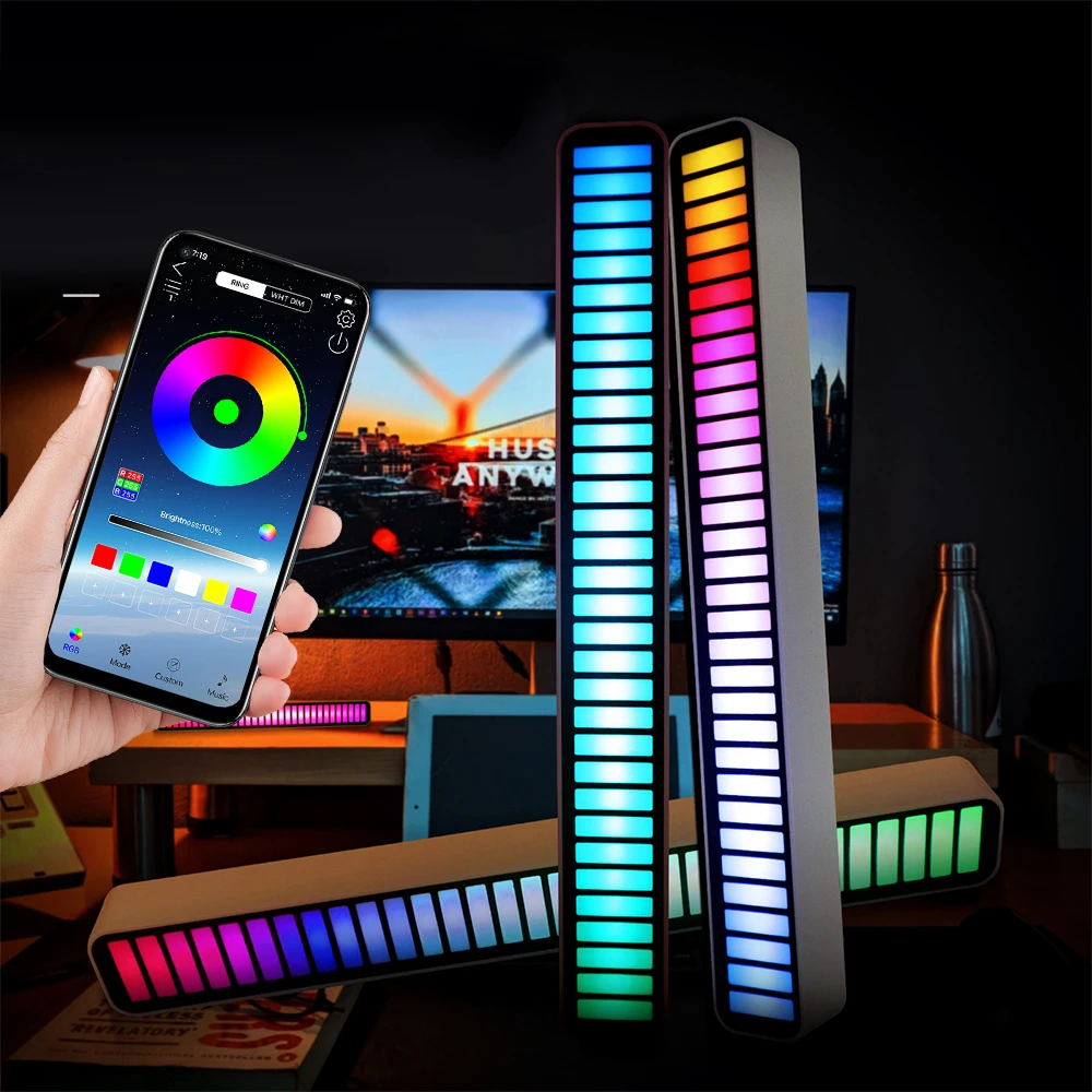 

MIHAZ LED Music Sound Control Light Universal Colorful Voice Pickup Rhythm Light Car Interior Decorative Atmosphere Ambient Lamp