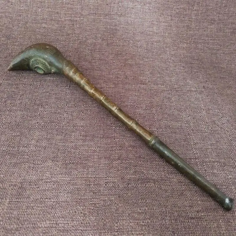 

Chinese Handwork Brass Bamboo Dragon Usable Superb Smoking Pipe