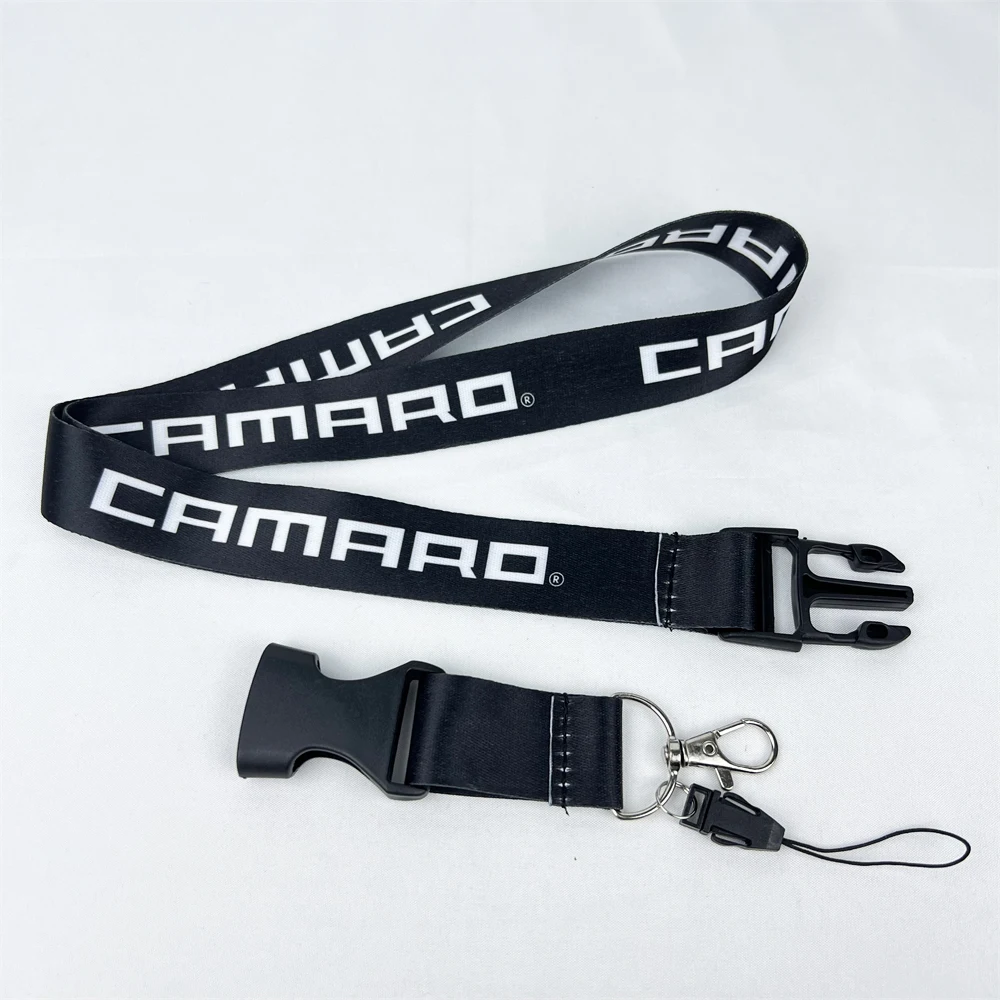 

Автомобильный брелок для шеи, ремешок, нейлоновая лента для удостоверения личности, черный длинный брелок для ключей, украшения для Chevrolet CAMARO, автоаксессуары